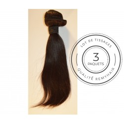 3 PAQUETS taille 12" raide - TISSAGE BRESILIEN REMYHAIR 